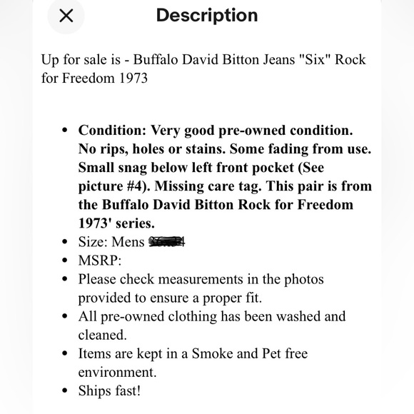 Buffalo David Bitton Six denim men’s jeans Size W42 X L34 - Picture 15 of 16